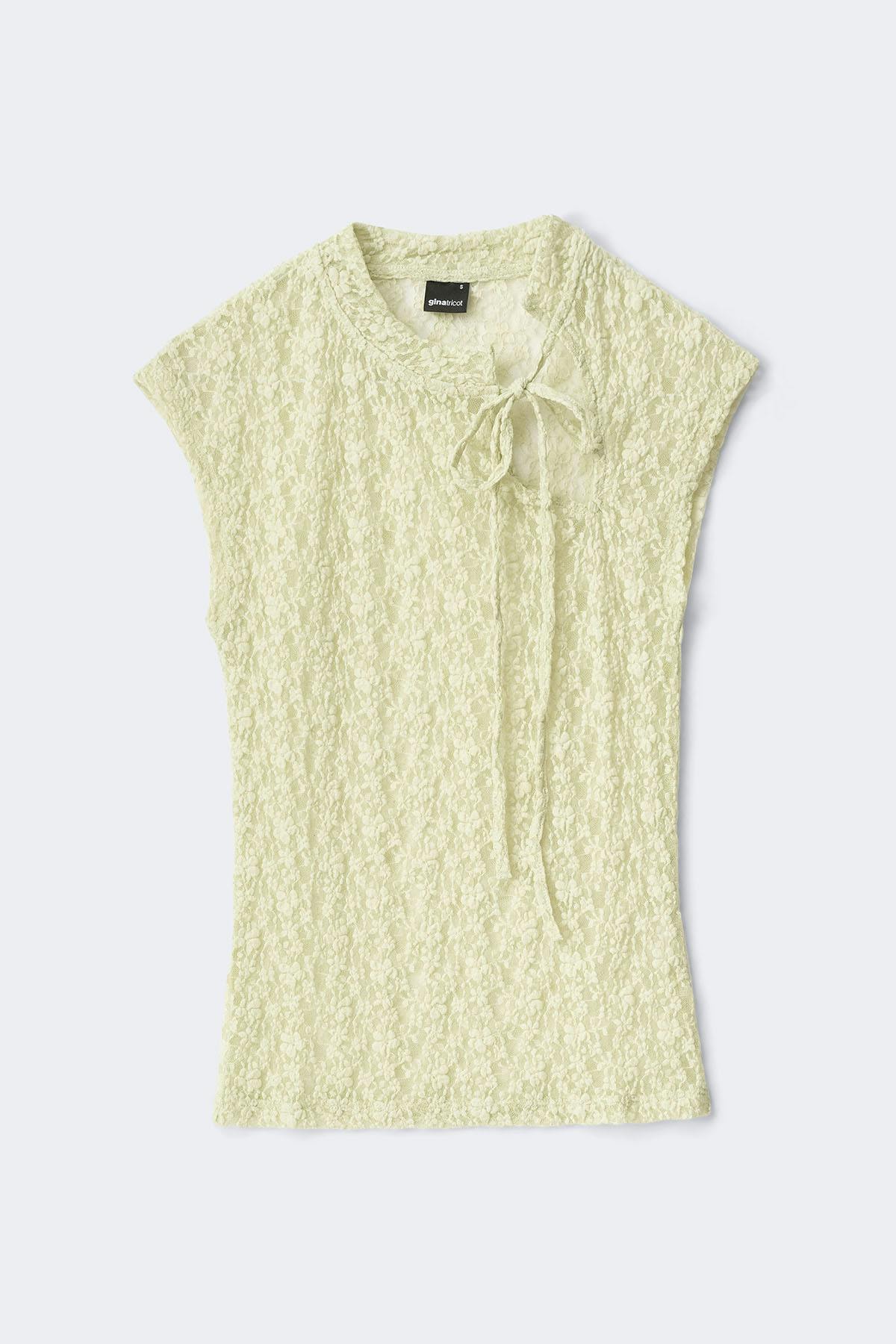 Mandarin lace top - Aloe wash