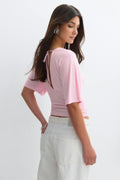Shaped v-neck top - Tropic/aop