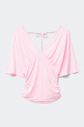 Shaped v-neck top - Tropic/aop