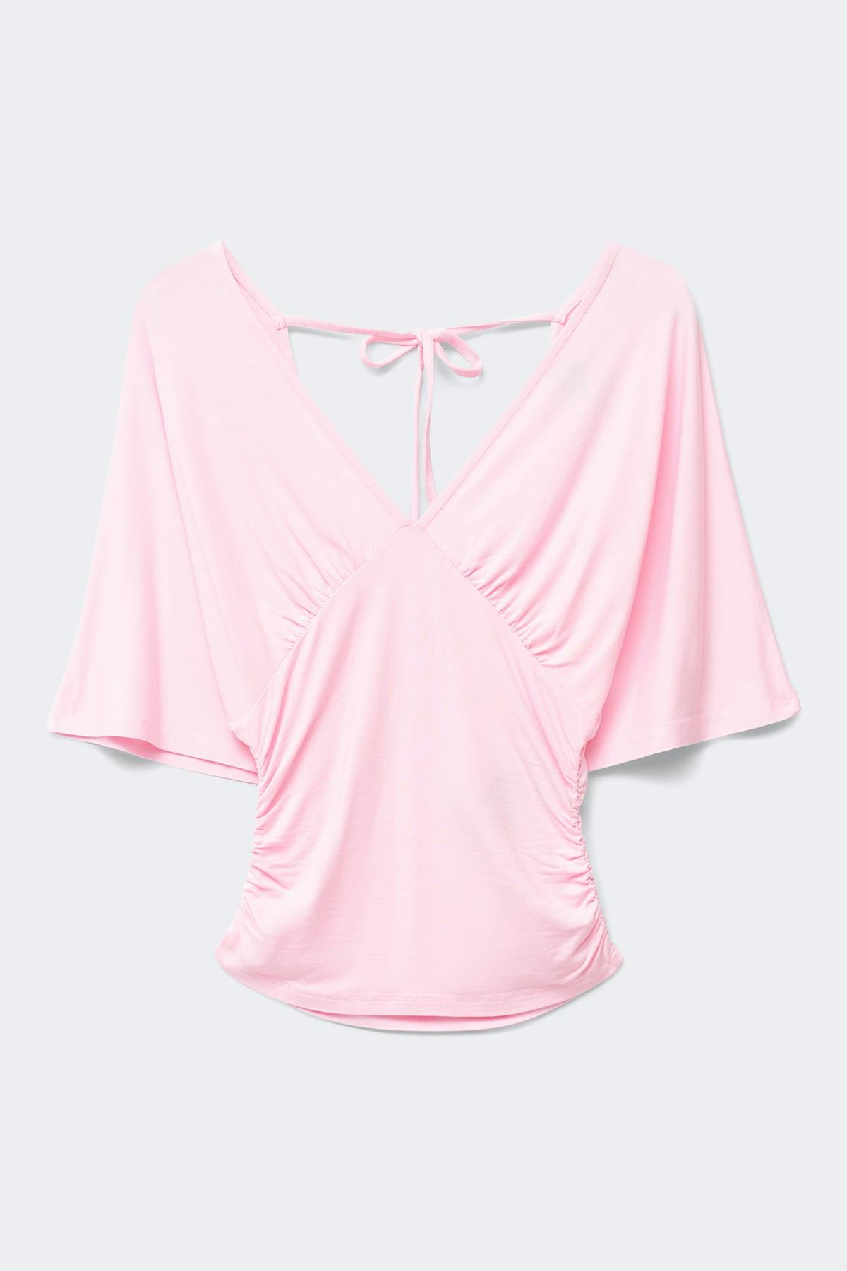 Shaped v-neck top - Tropic/aop