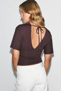 Shaped v-neck top - Corail