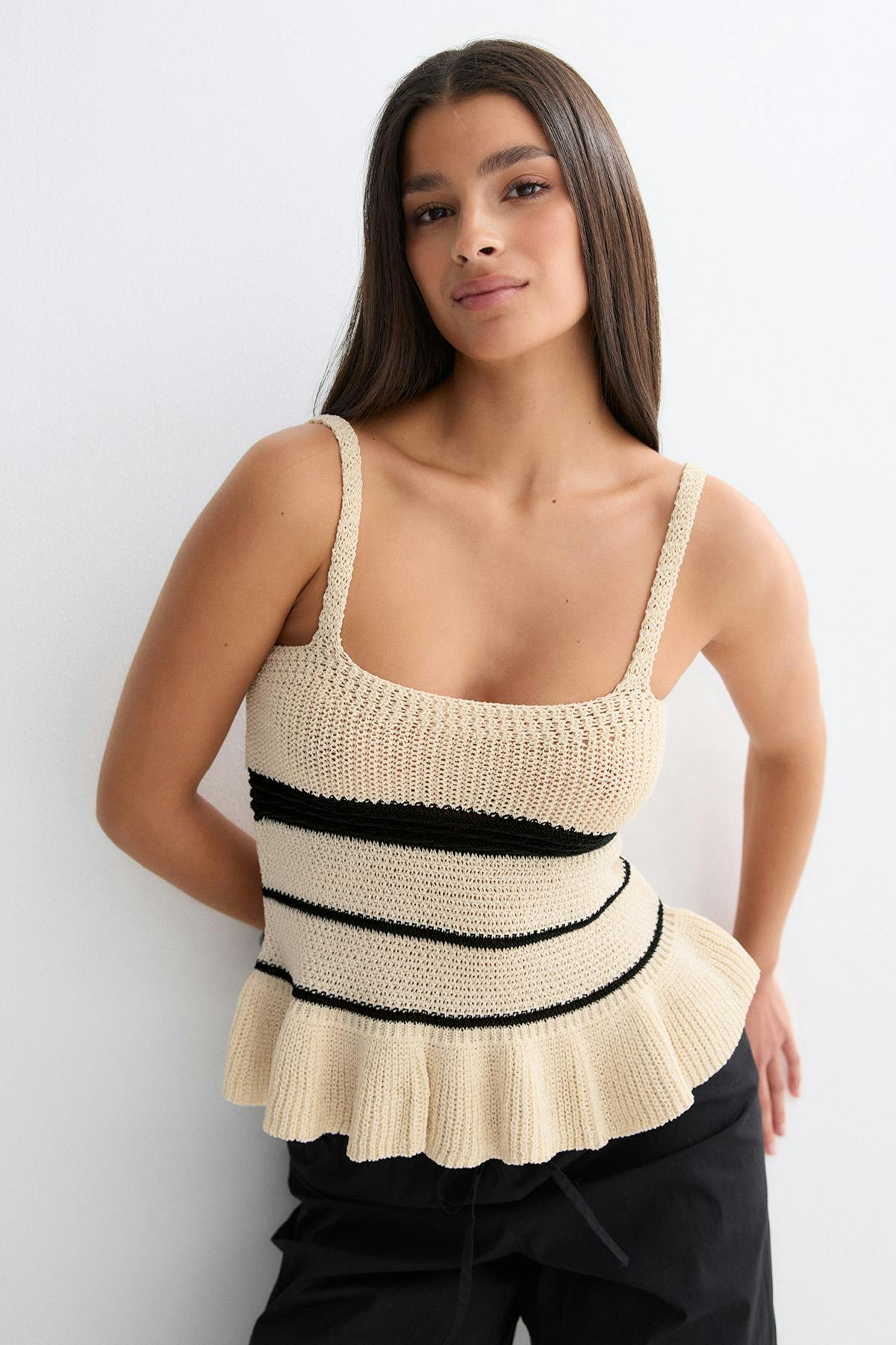 Knitted singlet - Knit white