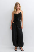 Asymmetric ruched singlet - Noir