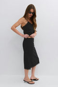 90s midi lace detail skirt - Decadent chocolate