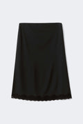 90s midi lace detail skirt - Noir
