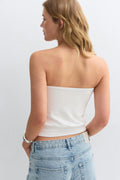 Cuff detail tube top - Blanc cassé