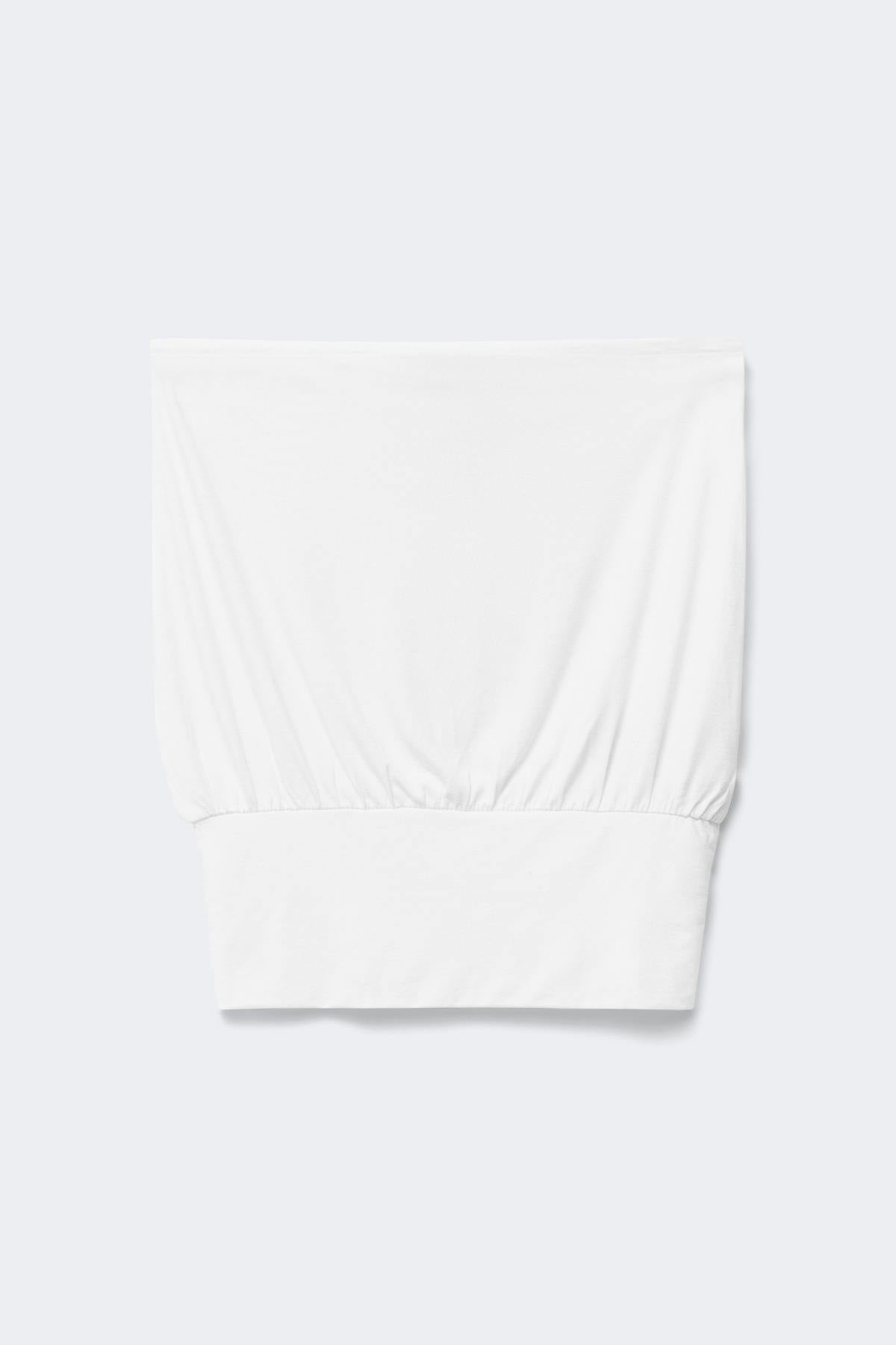 Cuff detail tube top - Blanc cassé