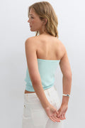 Cuff detail tube top - Aqua