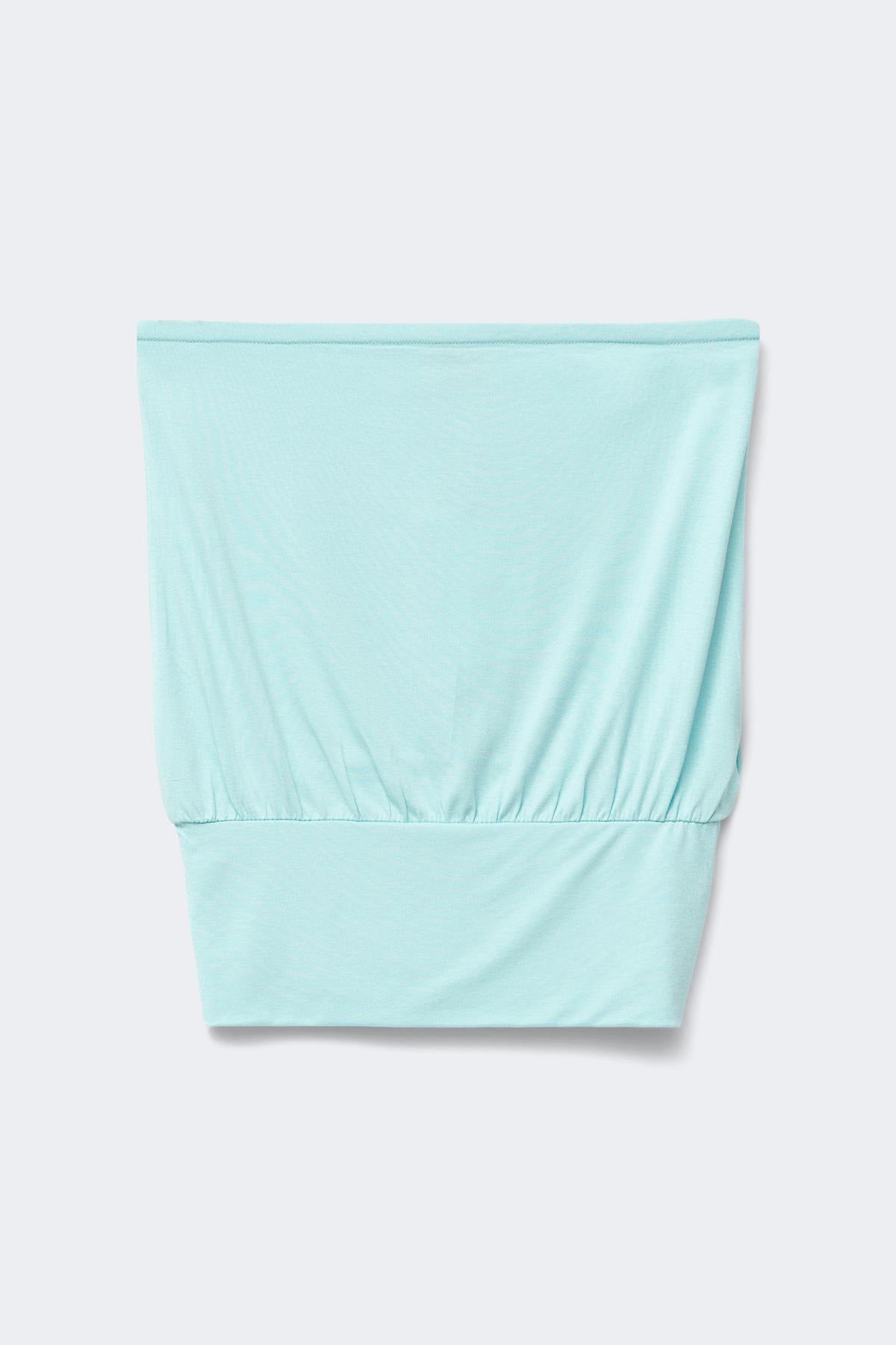 Cuff detail tube top - Aqua