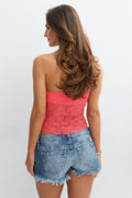 14+ lace tube top - Corail