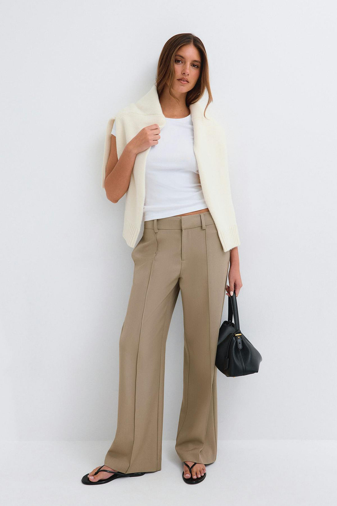 Timeless pintuck trousers - Beige