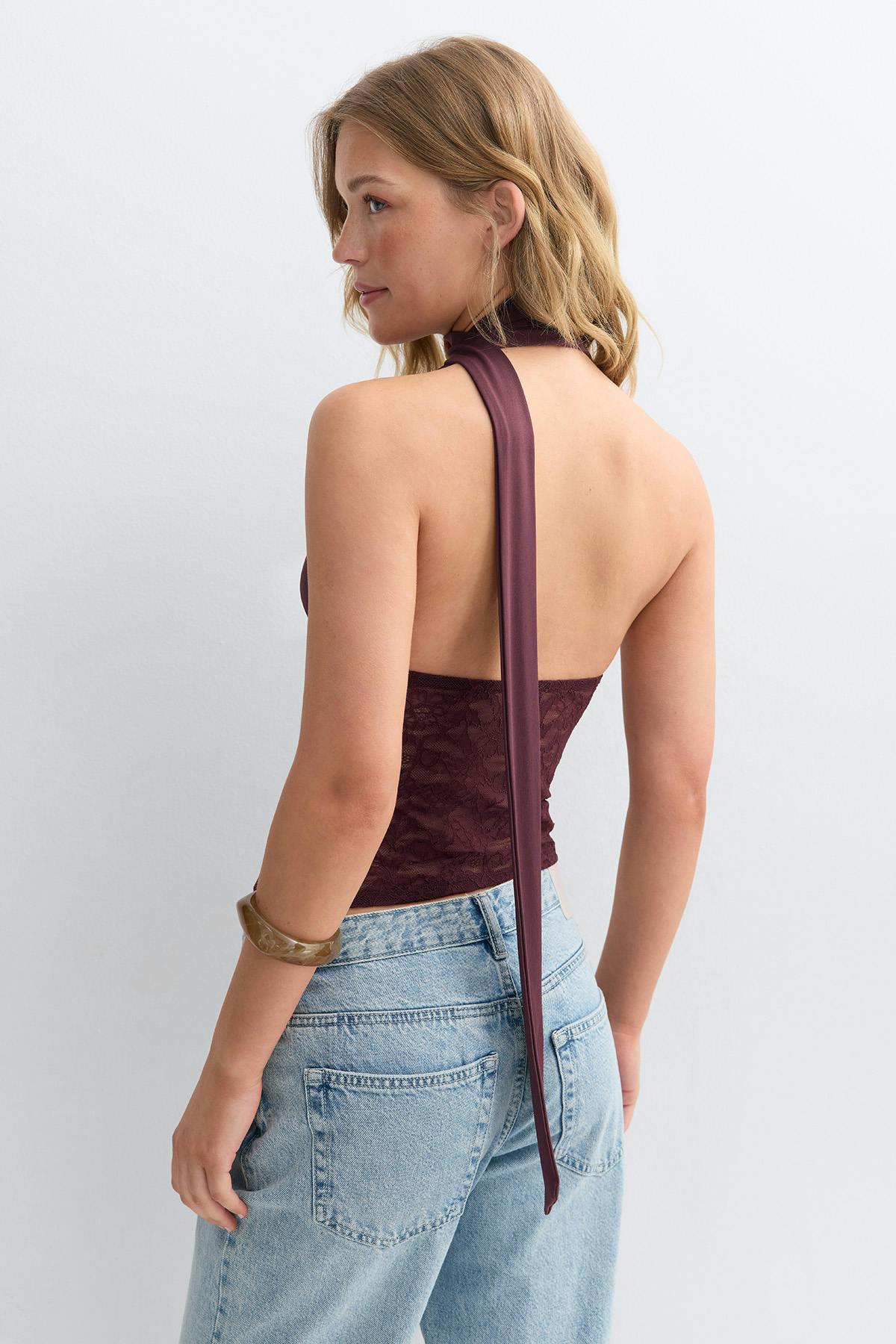 Scarf halterneck top - Decadent chocolate
