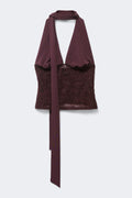 Scarf halterneck top - Decadent chocolate