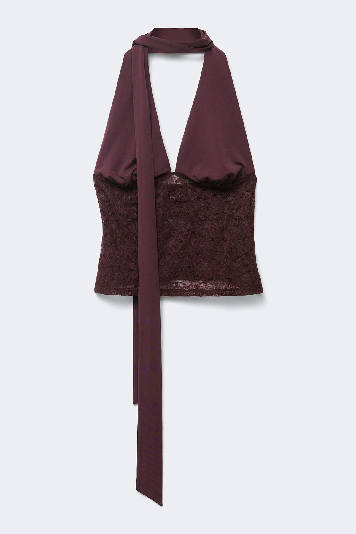 Scarf halterneck top - Decadent chocolate