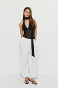 Scarf halterneck top - Noir