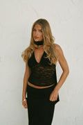 Scarf halterneck top - Decadent chocolate