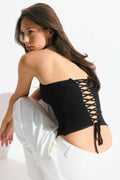 Draped mesh corset - Noir