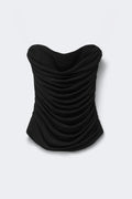 Draped mesh corset - Noir
