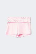 14+ folded waist shorts - Pink dot