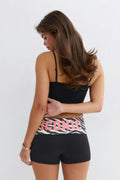 14+ folded waist shorts - Pink dot