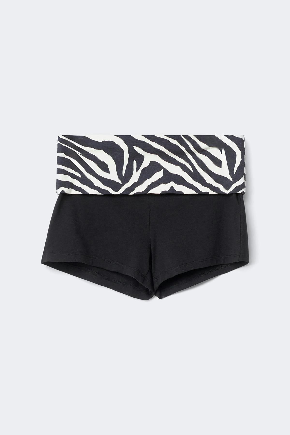 14+ folded waist shorts - Pink dot