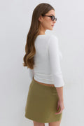 Tailored mini skirt - Crème