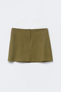 Tailored mini skirt - Beige melange