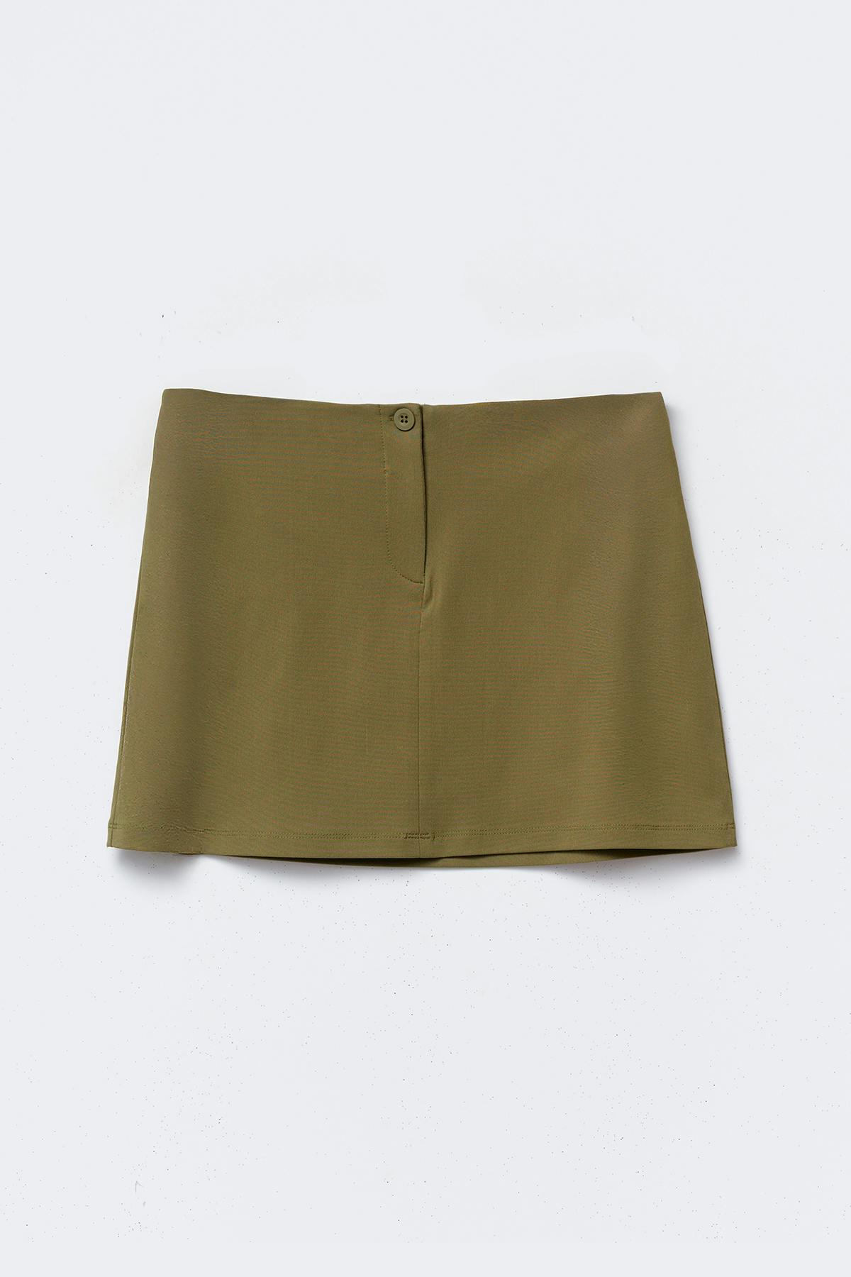 Tailored mini skirt - Beige melange