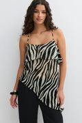 Asymmetric frill singlet - Zebra
