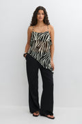 Asymmetric frill singlet - Zebra