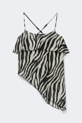 Asymmetric frill singlet - Zebra