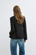 Shaped high button blazer - Noir