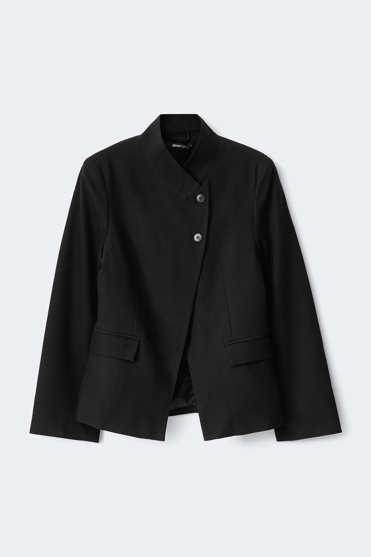 Shaped high button blazer - Noir