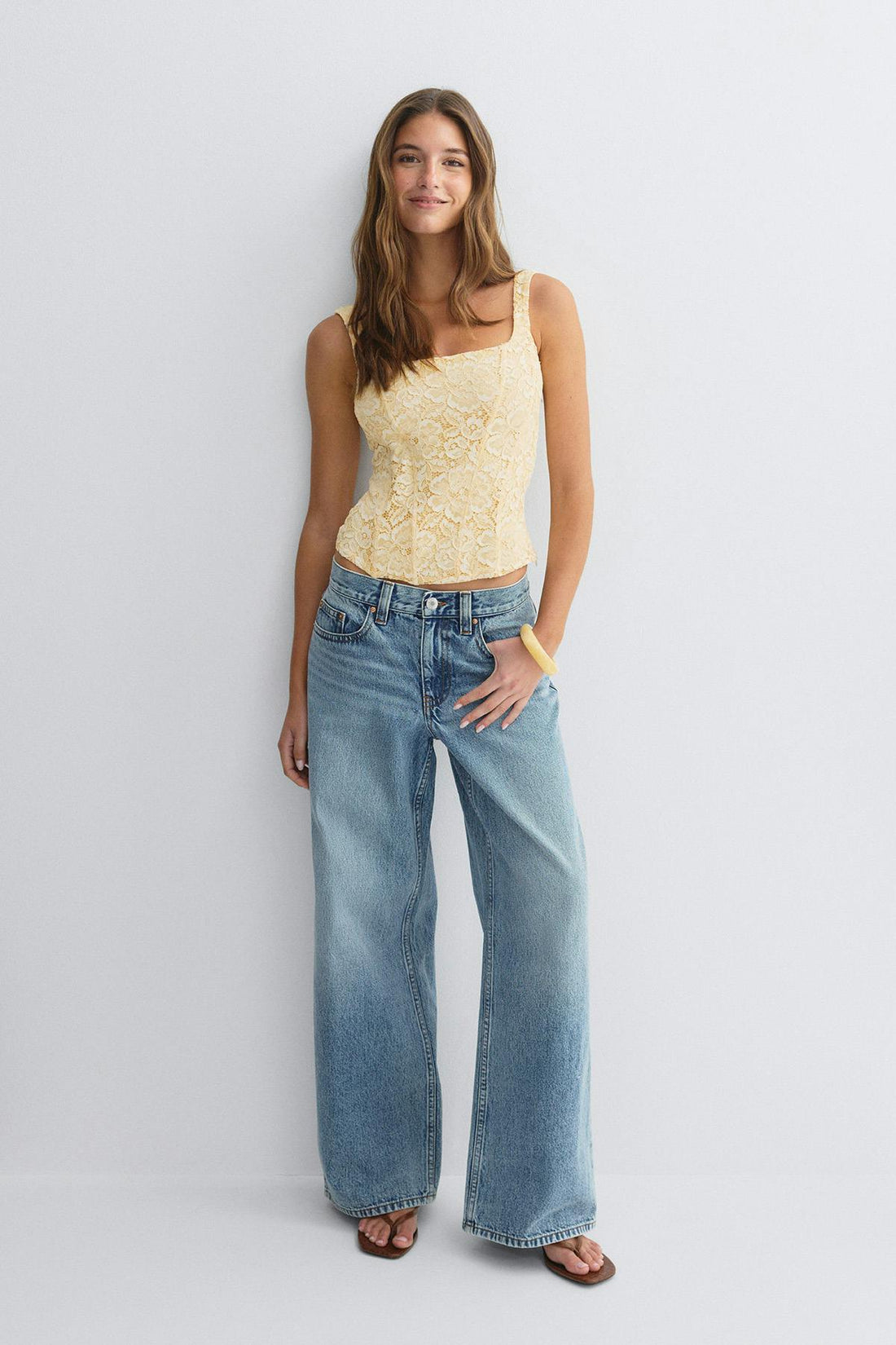 Lace corset top - Jaune clair