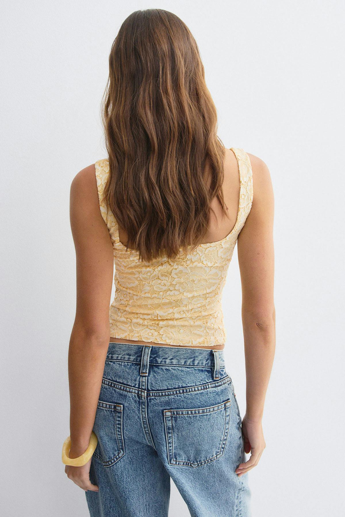 Lace corset top - Jaune clair