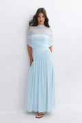 Draped cape maxi dress - Noir