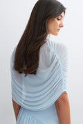 Draped cape maxi dress - Bleu clair