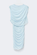 Draped cape mini dress - Bleu clair