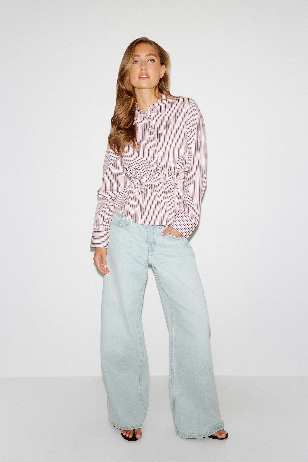 Smock shirt - Mauve/stripe
