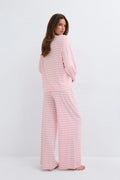 Soft drawstring trousers - Pink stripe