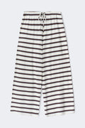 Soft drawstring trousers - Brown/blue stripe