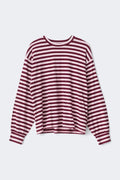 Oversized pyjamas top - Wine/stripe