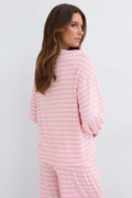 Oversized pyjamas top - Pink stripe