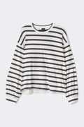 Oversized pyjamas top - Brown/blue stripe