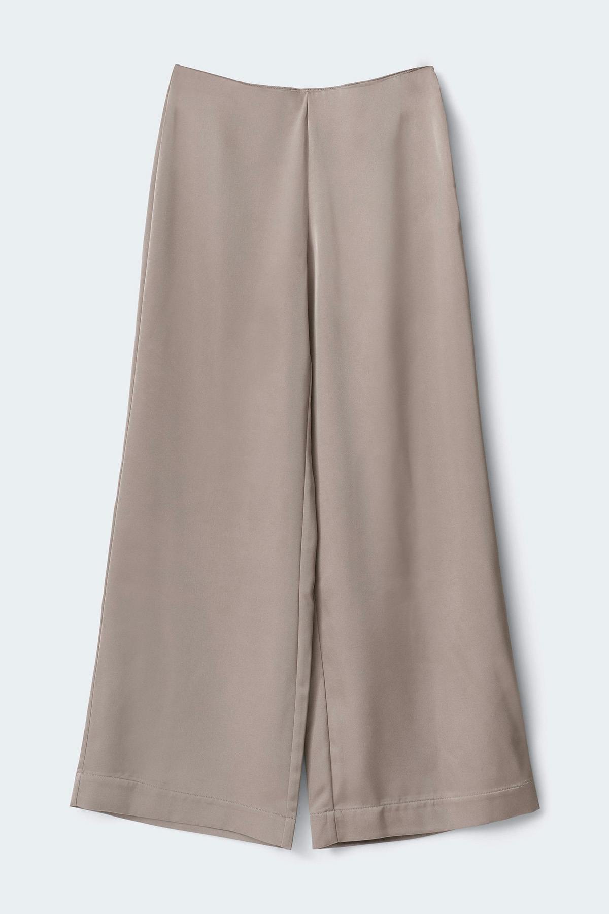 Glow tall satin trousers - Taupe grey
