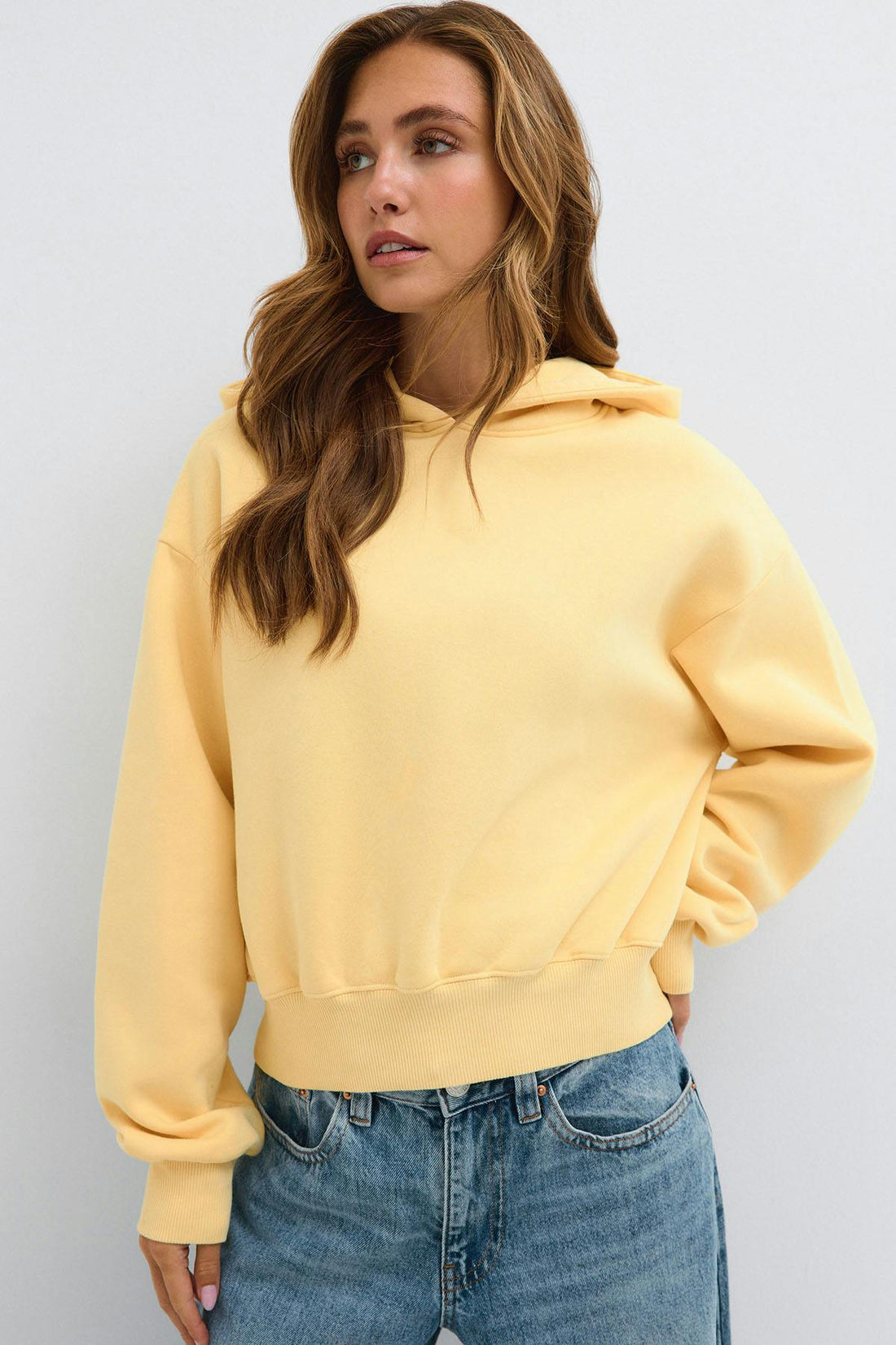 Cropped embroidery hoodie - Orange/pink