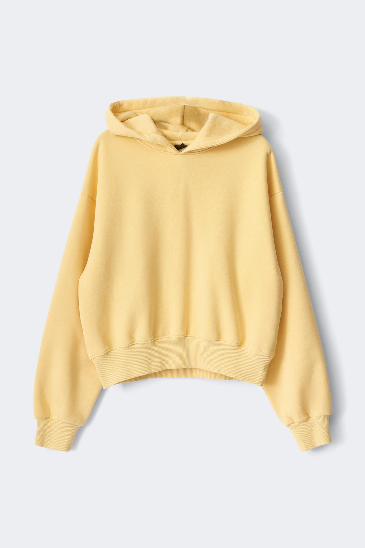 Cropped embroidery hoodie - Orange/pink