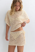 Sequins beach skirt - Crème