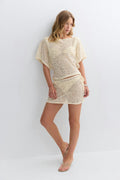 Sequins beach skirt - Crème