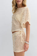 Sequins beach skirt - Crème